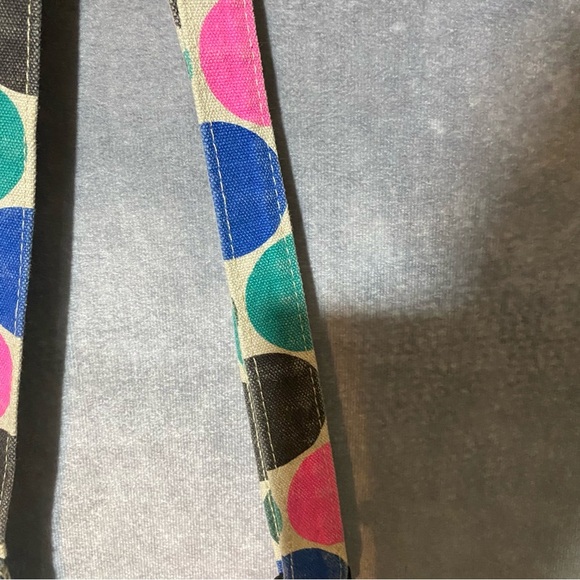 Kavu Canvas Colorful Circle Polka Dot Crossbody Bag Pink Blue Green Purse - Picture 7 of 12